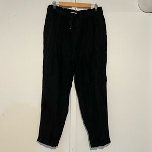 Loft Black Linen Joggers